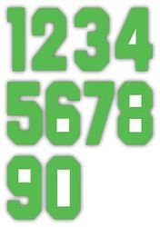 Nažehlovací čísla na dresy sada - zelená výška 15 cm